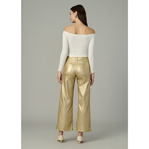 Joes Jeans The Mia High Rise Wide Ankle Jeans Gold Foil 27 - Picture 9 of 15